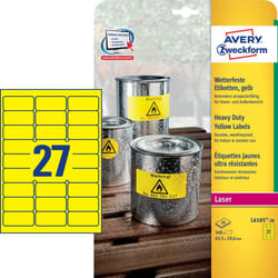 Avery Etiquette ultra-résistante, jaune, 63,5 x 29,6 mm