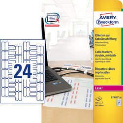 Avery L7950-20 étiquette auto-collante Rectangle Permanent Blanc 480 pièce(s)