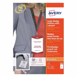 Avery 4834, Porte-badge, Transparent, A6, 105 mm, 148 mm