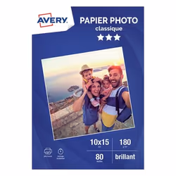 Avery C2570-80, 180 g/m², Jet d'encre, A6, 10x15 cm, Blanc, 80 pièce(s)