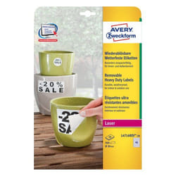 Avery L4716REV-20 étiquette auto-collante Cercle Amovible Blanc 960 pièce(s)