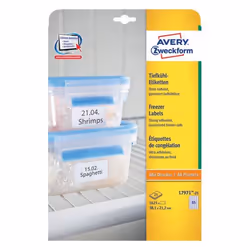 Avery L7971-25, Blanc, Rectangle aux angles arrondis, 38.1 x 21.2 mm, A4, Papier, -50 - 70 °C