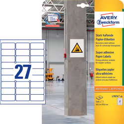 Avery L7874-20 étiquette auto-collante Rectangle aux angles arrondis Permanent Blanc 540 pièce(s)