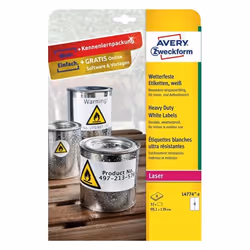 Avery L4774-8 étiquette à imprimer Blanc Imprimante d'étiquette adhésive