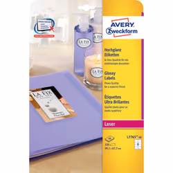 Avery Etiquettes brillantes, blanc, 99,1 x 67,7 mm, Adhésif permanent