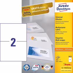 Avery 3655 étiquette auto-collante Rectangle Permanent Blanc 200 pièce(s) - Vue supplémentaire 2