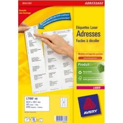 Avery L7160-40 étiquette d'adresse Blanc