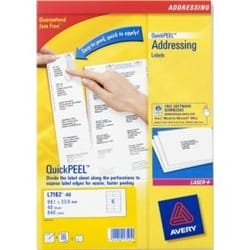 Avery L7162-40 étiquette d'adresse Blanc