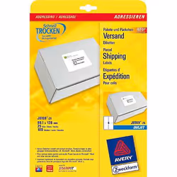 Avery J8169-25, Blanc, Jet d'encre, 99.1 x 139 mm, A4, 100 pièce(s), 25 feuilles