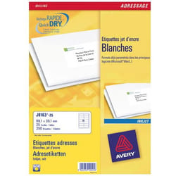 Avery J8163-25 étiquette d'adresse Blanc
