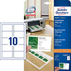 Avery C32011-25 étiquette non-adhésive 250 pièce(s) Blanc Rectangle