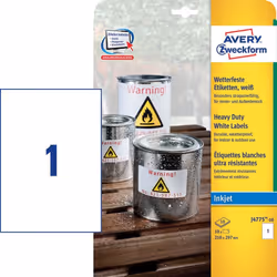 Avery J4775-10 étiquette auto-collante Rectangle Permanent Blanc 10 pièce(s)
