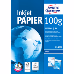 Avery Bright White Inkjet Papier A4 500 Sheets, Impression à jet d'encre, A4 (210x297 mm), Mat satiné, 500 feuilles, 100 g/m² ...