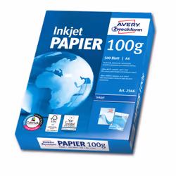 Avery Bright White Inkjet Papier A4 500 Sheets papier jet d'encre A4 (210x297 mm) Mat satiné 500 feuilles Blanc