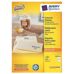 Avery 3474-200 étiquette auto-collante Blanc 4800 pièce(s)