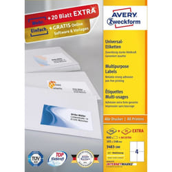 Avery 3483-200 étiquette auto-collante Rectangle Permanent Blanc 880 pièce(s)