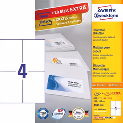 Avery 3483-200 étiquette auto-collante Rectangle Permanent Blanc 880 pièce(s)