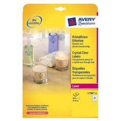 Avery L7780-25 étiquette à imprimer Transparent