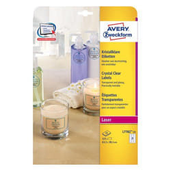 Avery L7782-25 étiquette auto-collante Rectangle aux angles arrondis Permanent Transparent 525 pièce(s)