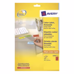 Avery L6034-20, Rouge, Papier, 63,5 mm, 33,9 mm, 24 pièce(s)