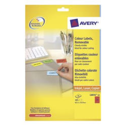 Avery L6034-20 étiquette auto-collante Rouge 24 pièce(s)