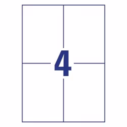 Avery LR3483-10 étiquette auto-collante Rectangle Permanent Blanc 40 pièce(s)