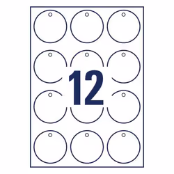 Avery T2004-10 étiquette non-adhésive 120 pièce(s) Blanc Rond