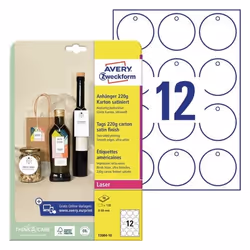 Avery T2004-10 étiquette non-adhésive 120 pièce(s) Blanc Rond - Vue supplémentaire 4