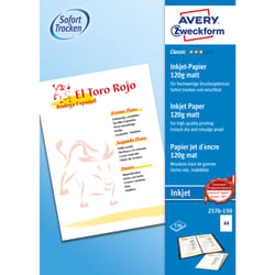 Avery 2576-150 papier jet d'encre A4 (210x297 mm) Mat 150 feuilles Blanc