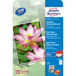 Avery Premium Inkjet, A4, 300g papier photos Blanc Hautement brillant