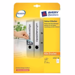 Avery L4761-10, Blanc, Papier, 192 x 61, 40 pièce(s), 10 feuilles, 210 x 297 mm