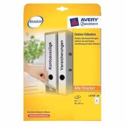 Avery L4758-10, Blanc, Papier, 38 x 297 mm, 50 pièce(s), 10 feuilles, 210 x 297 mm