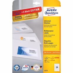 Avery 6173 étiquette auto-collante Rectangle Permanent Blanc 720 pièce(s)