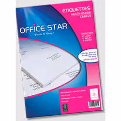 Office Star OS43427, Blanc, Rectangle, Permanent, 105 x 74, A4, Papier