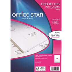 Office Star OS43653 étiquette auto-collante Rectangle Permanent Blanc 1400 pièce(s)