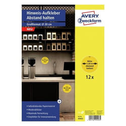 Avery 49403 étiquette auto-collante Cercle Amovible Noir, Jaune 12 pièce(s)