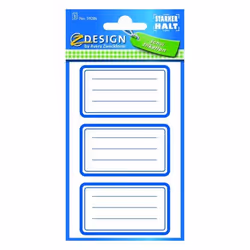 Avery 59286, Blanc, Rectangle aux angles arrondis, Permanent, Bleu sur blanc, Papier, 7,6 cm