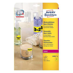 Avery L6004-25 étiquette auto-collante Rectangle aux angles arrondis Permanent Jaune 675 pièce(s)