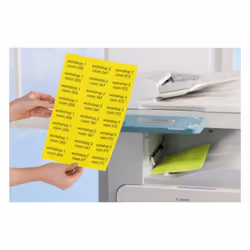 Avery L6006-25 étiquette auto-collante Rectangle aux angles arrondis Amovible Jaune 25 pièce(s)