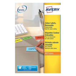 Avery L6077-20 étiquette auto-collante Rectangle Amovible Jaune 20 pièce(s)