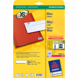 Avery L7656-25, Blanc, Papier, 46 x 11.11 mm, 2100 pièce(s), 25 feuilles, A4
