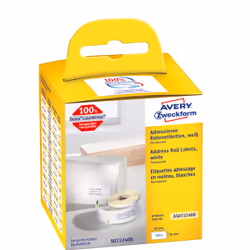 Avery AS0722400, Blanc, Rectangle, Permanent, 36 x 89 mm, Rolle, Papier