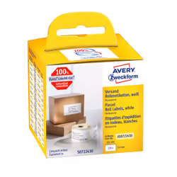 Avery AS0722430, Blanc, Rectangle, Permanent, 54 x 101 mm, Rolle, Papier