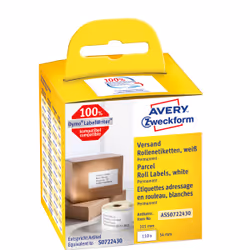 Avery ASS0722430, Blanc, Rectangle, Permanent, 54 x 101 mm, Rolle, Papier