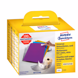 Avery AS0722540, Blanc, Rectangle, Amovible, 32 x 57 mm, Rolle, Papier