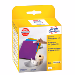 Avery AS0722550, Blanc, Rectangle, Amovible, 19 x 51 mm, Rolle, Papier