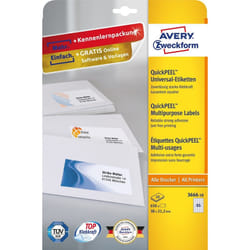 Avery 3666-10 étiquette auto-collante Rectangle Permanent Blanc 650 pièce(s)