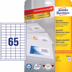 Avery 3666-10 étiquette auto-collante Rectangle Permanent Blanc 650 pièce(s) - Vue supplémentaire 4