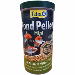 Pond Pellets mini 2-4 mm, pot 1 litre 260 g, TETRA pour poisson d'ornement de bassin de jardin Cet aliment complet se présent ...