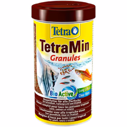 Min Granules alimentation pour poissons d'ornement 200g/500 ml Aliment complet sous forme de granulés qui coulent lentement r ...